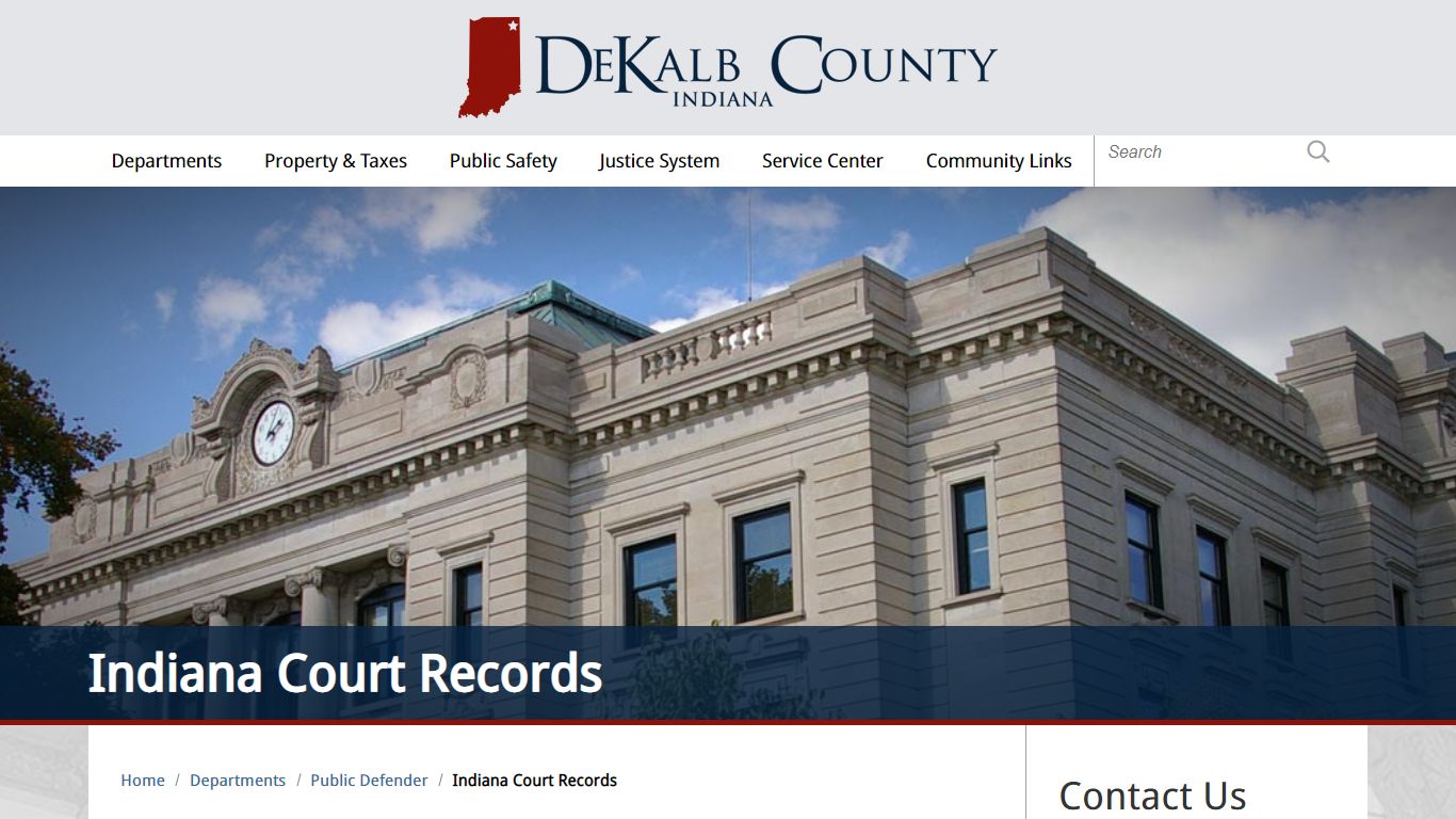 Indiana Court Records / DeKalb County, Indiana