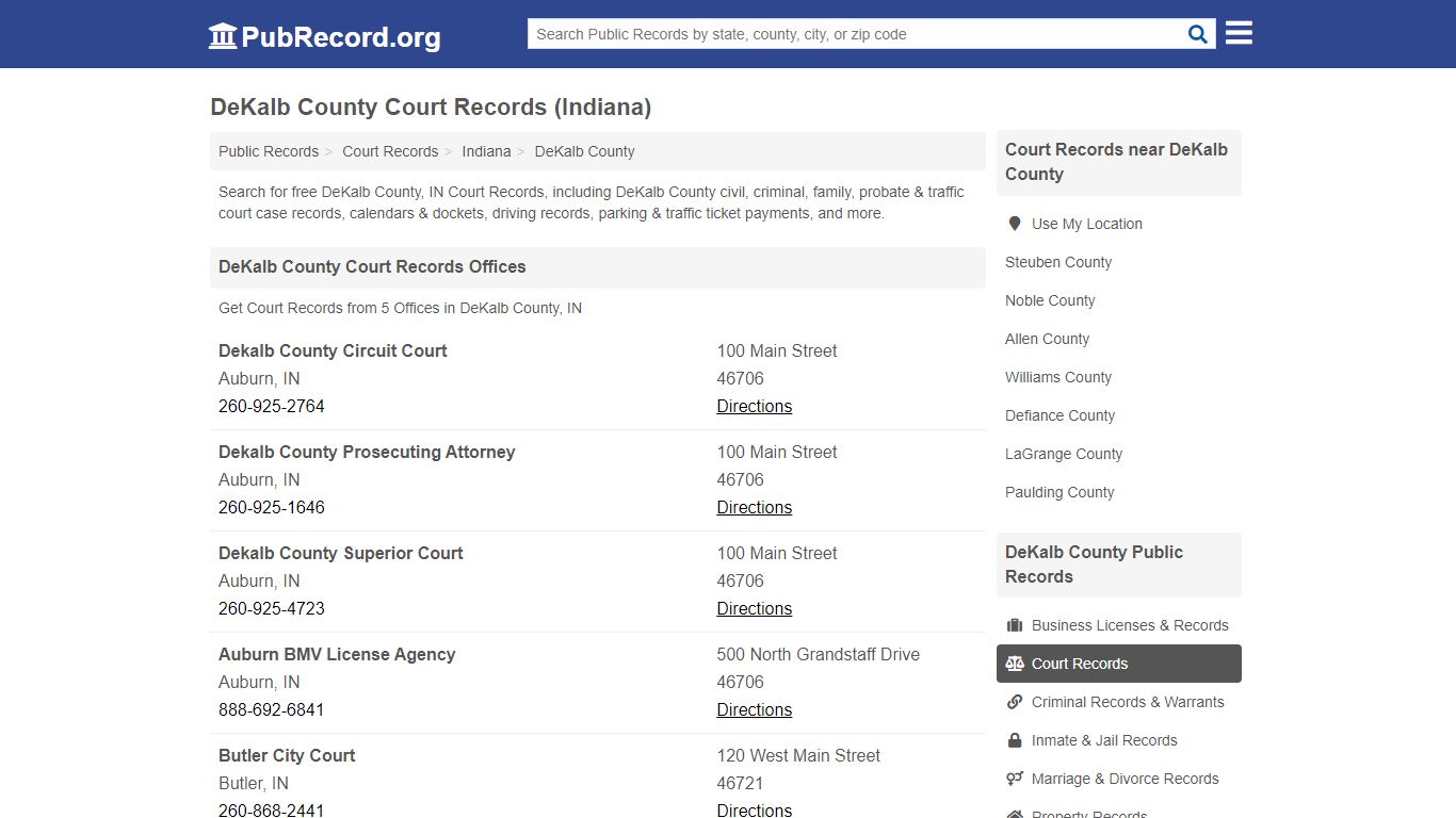 Free DeKalb County Court Records (Indiana Court Records)